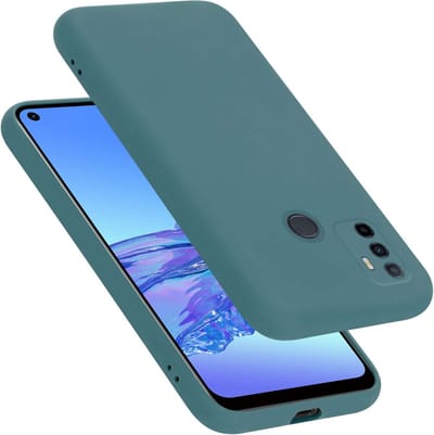 Cadorabo Hoesje geschikt voor Oppo A53s in LIQUID GROEN - Beschermhoes gemaakt van flexibel TPU silicone Case Cover