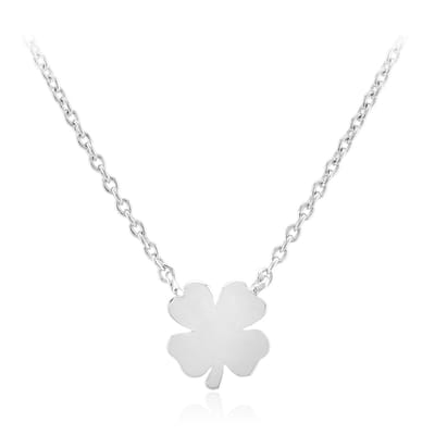 Cavill - Zilveren Halsketting 925 Sterling met Rhodium - Elegant Vierbladig Klavertje - Verstelbare 45,5 cm - Gelukssieraad Dames - Fijn & Stijlvol