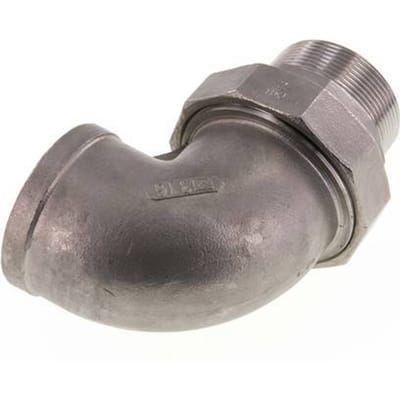 90° L-Koppeling Aansluiting 2'' Buitendraad R X Binnendraad Rp RVS Conische Seal 16bar