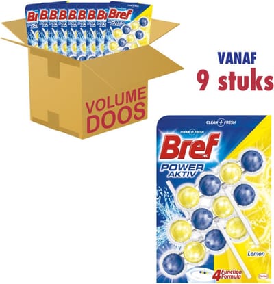 Bref WC Power Active Lemon 9x3x50gr Blokjes XXXL Voordeelverpakking