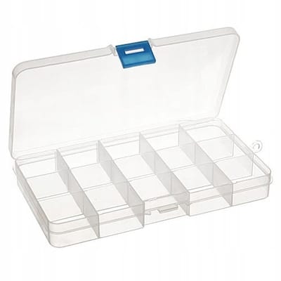 Kunststof Kralen Organizer 100x174mm - 15 Vakjes