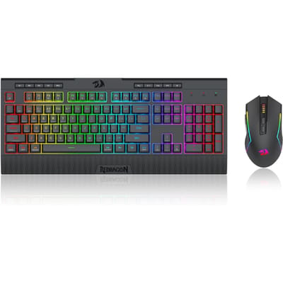 Redragon S151 PRO 3-modus draadloos gamingtoetsenbord en muiscombo, 104 toetsen K525 RGB-membraantoetsenbord