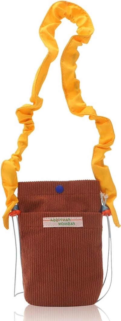 Dames Crossbody Schoudertas, Kleine Corduroy Tas met Twee Lagen voor Winkelen, Uitgaan en Wandelen