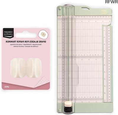 RFWR® Papiersnijder met Rilfunctie 15 x 30,5 cm - Multifunctionele Snijmachine voor Kaarten, Vouwen en Knutselen - Inclusief 2 Vervangmesjes