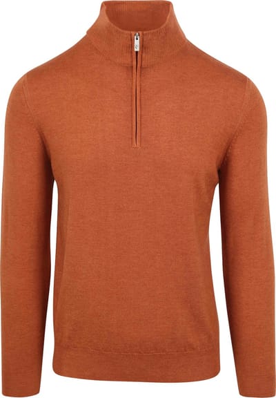 R2 Half Zip Trui Merino Wol Brique - Maat S - Heren - Quarter zip