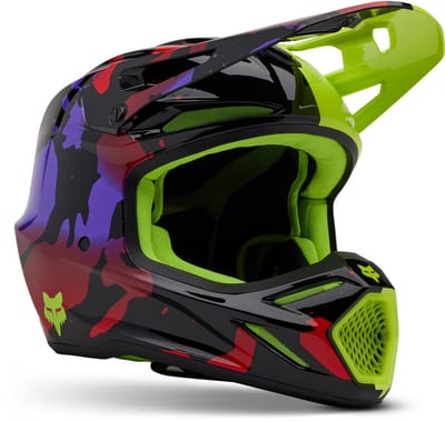 FOX V3 Throttle MIPS Geel Crosshelm - Helm