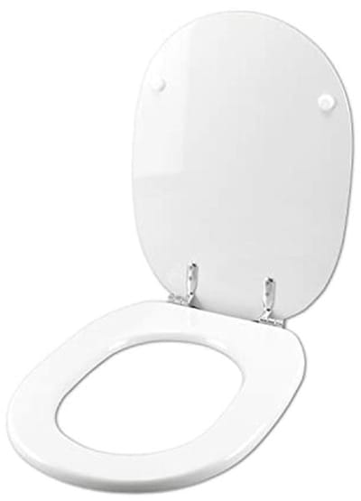 Keramische WC-bril met verchroomde scharnieren