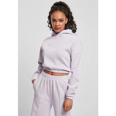 Urban Classics - Short Oversized Sweat Crop Hoodie - XL - Paars