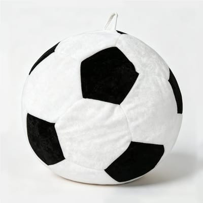 Zitzak - Voetbal Design - Comfortabele Lazy Sofa - Flanel - Woonkamer & Slaapkamer - Zwart/Wit