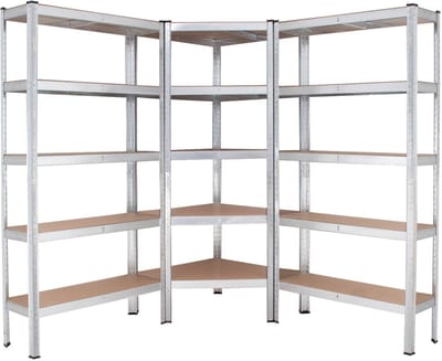 TRUTZHOLM Heavy Duty Rekkensysteem 3-delig - 1x Hoekrek 2x Magazijnrek 180cm - 2625 kg Totale Last Heavy Duty Stellingkast