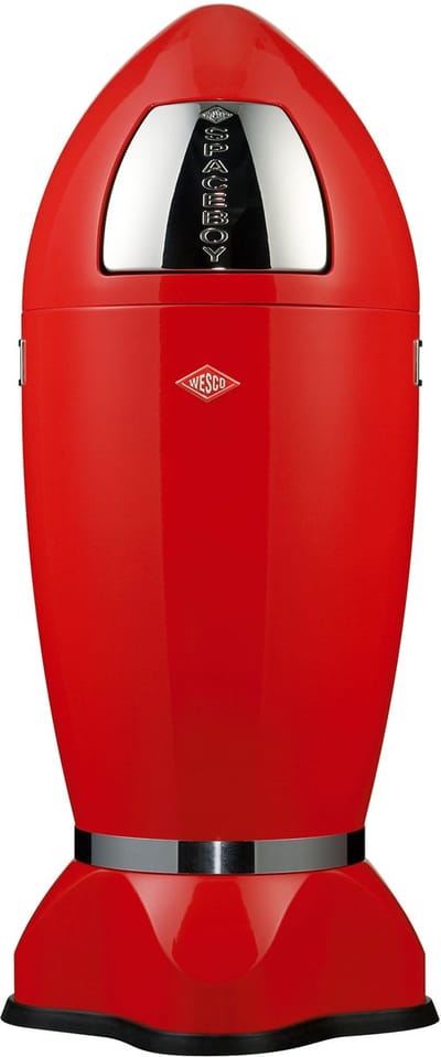 Wesco afvalbak Spaceboy, afvalbak, afvalemmer, plaatstaal, rood, 35 l, 138631-02