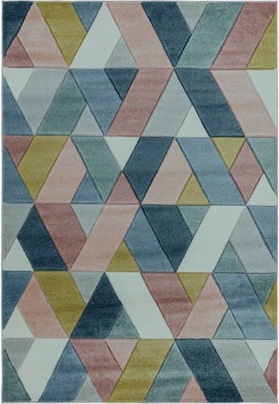 Easy Living - Sketch-Rhombus-Multi Vloerkleed - 160x230  - Rechthoek - Laagpolig Tapijt - Modern - Meerkleurig