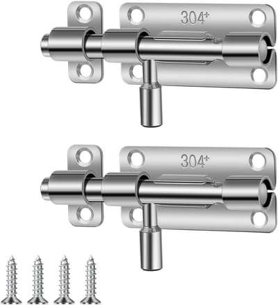 Dailygoods- Deurklink Roestvrij Staal - Deurklink Vergrendeling - Deurklink met Schild - Deurklink Bescherming - Deurklink met Rozet - 2 Stuks 10 cm - Grendel