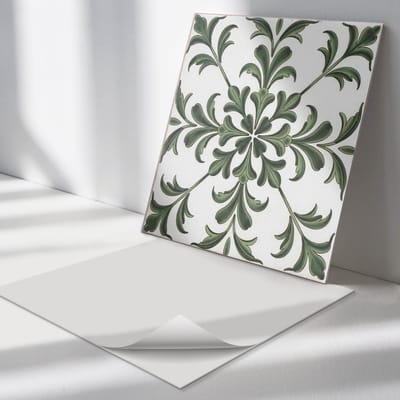 Wallfluent Vinyl Tegels - Plantenmotief op De tegel Zelfklevende PVC Tegels - 30 cm x 30 cm - Groente Vinyl Tegels - 9 stuks - Vierkant PVC Tegels - Texturen Plaktegels - Vinyl Vloer Tegels - Plaktegels Keuken en Badkamer