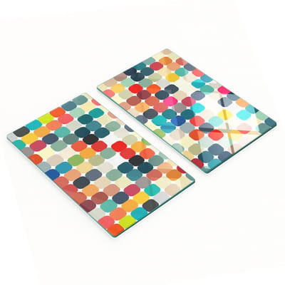 Stijlvolle en duurzame glazen borden met geometrische print, 2x30x52 cm