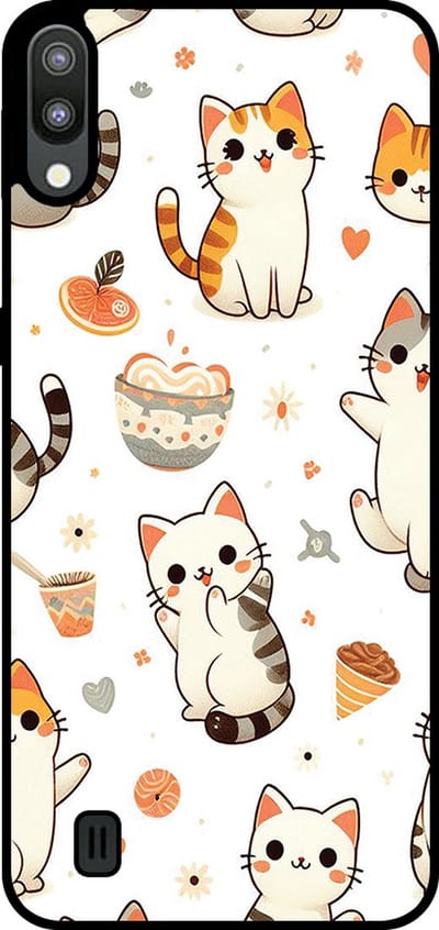 Smartphonica Telefoonhoesje Geschikt voor Samsung Galaxy M10 met katten opdruk - TPU backcover case cat design geschikt voor Samsung Galaxy M10