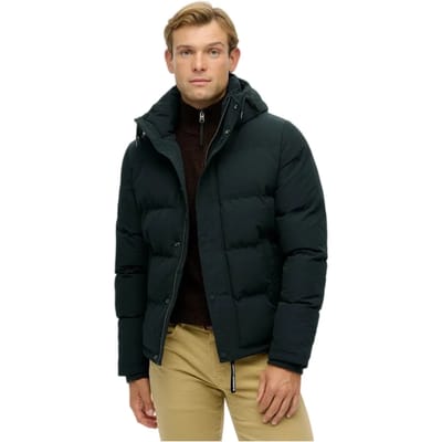 Superdry - Everest Korte Gewatteerde Jas Met Capuchon - Heren - Gewatteerde jassen