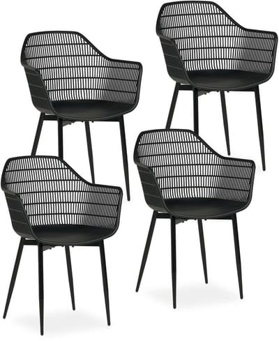 Tuinstoelen MARGHERITA, set van 4 – Zwart