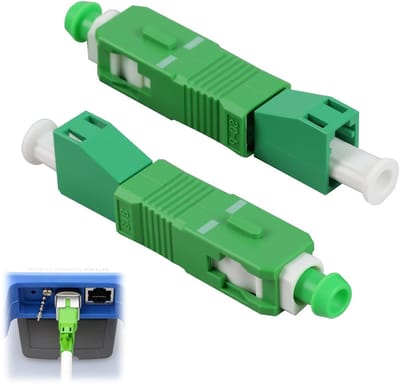 Glasvezeladapter SC/APC - LC/APC Koppeling - Netwerk Installatie - Hybride Simplex Ontwerp - 2 Stuks - Groen