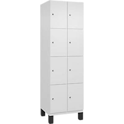 C+P Cambio lockerkast, 2 vakken, 8 vakken, op poten, B 600 x D 525 x H 1980 mm, verkeerswit