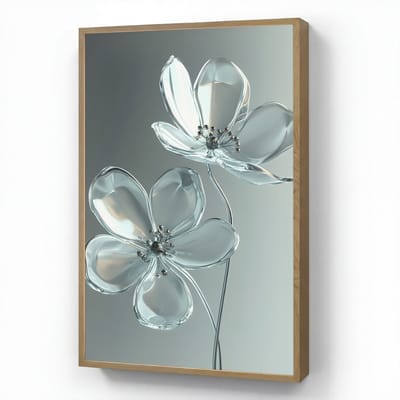 Wandlamp 60x90 cm - Oplaadbaar - Kristal - Bloemen - Grijs - Wandlampen binnen woonkamer - Slaapkamer lamp - Decoratieve nachtlamp - Vloerlamp draadloos