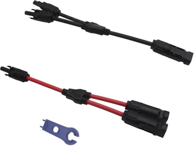 1 paar Solar 1 tot 2 Mannelijke Vrouwelijke Connector Adapter Solar Connectors Y Tak Parallelle Adapter Kabel Draad met Spanner voor Zonnepaneel (M/FF, F/MM)
