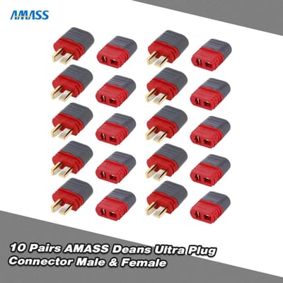 10 Paar AMASS Deans T Plug Connector Mannelijk Vrouwelijk voor FPV Racing Drone Auto rood