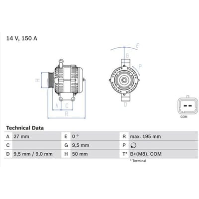 Dynamo / Alternator BOSCH 0 986 081 820
