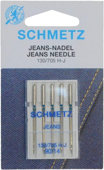Naaimachine Naalden - Jeans Naalden - Dikke Stoffen Naaien - Verminderde Naaldbreuk - Maat 90 - Zilver