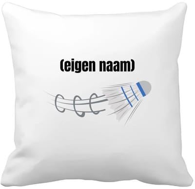 Akyol - badminton shuttle met eigen naam Kussen hoes - Badminton - badmintonner - sport - verjaardag cadeau - kado - geschenk - 40 bij 40 cm