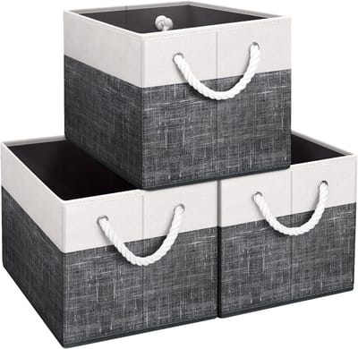 Set van 3 Opvouwbare Opbergmanden met Hendels voor Speelgoed en Boeken