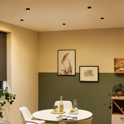 LED-inbouwlamp 3-Step-Dim Gil Coin Basisset IP44 rond 68 mm Coin 3x6W 3x470lm 230V dimbaar 2700K Zwart mat, Goud