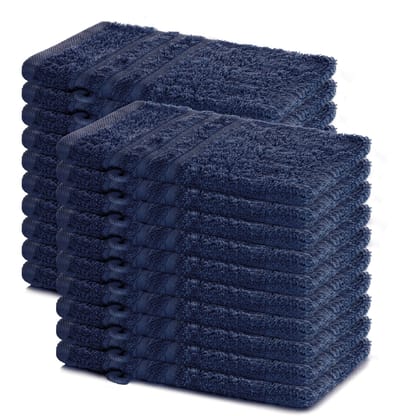 Lavea® Set van 20 washandjes 15x21 cm – 100% katoen – Zacht en absorberend – Ideaál als washandje, gastendoekje of handdoek voor dagelijks gebruik – Marineblauw