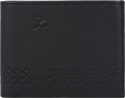 oxmox Leren portemonnee Leather RFID Protect Pocketbörse Jumping Jack Embossed Black zwart