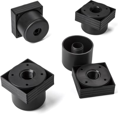 4s SOTECH meubelpoot Hotel, hoekig 60 x 60 mm, in hoogte verstelbaar van 45 - 55 mm