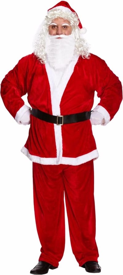 Kerstman verkleedkleding kostuum - rood/wit - voor heren - maat XXL - Polyester