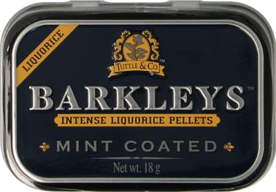 Barkleys Liquorice pellets mint coated 18 Gram