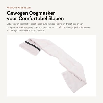 Dailygoods- Gewogen Ooghoes Superieure Lichtblokkering - Slaapmasker Kinderen - Slaapmasker Vrouwen - Slaapmasker Vliegtuig - Comfortabele Elastische Band - Ideaal voor Reizen