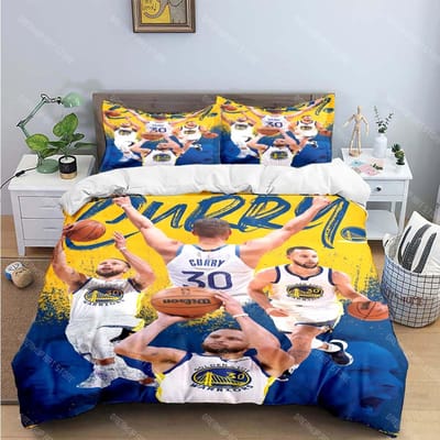 Mode Star de Basket S-Stephen C-Curry Imprimé Ensembles de Literie Ensemble Fournitures de Lit Housse de Couette Ensemble Couette de Lit Ensemble de Literie Cadeau EU Single 135x200cm