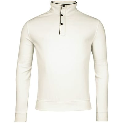 Baileys Trui Sweatshirt Half Zip Buttons Fine Piqué Marshmallow / male