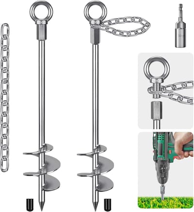 Stabiele Grondanker Grondpen 45cm - Spiraal Stormanker voor Trampolines, Schommels en Camping (4 Stuks)
