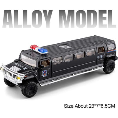 1:32 Politieauto Miniatuur Speelgoed Legering Diecast Model Deuren Open Schokdemping Geluid Licht Pull Back Voertuigen Cadeaus Voor Vrienden