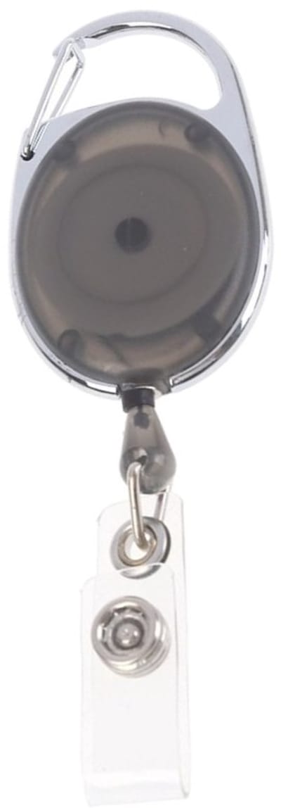 Badgehouder met clip - Badgehouder met trekkoord - Zwart transparant