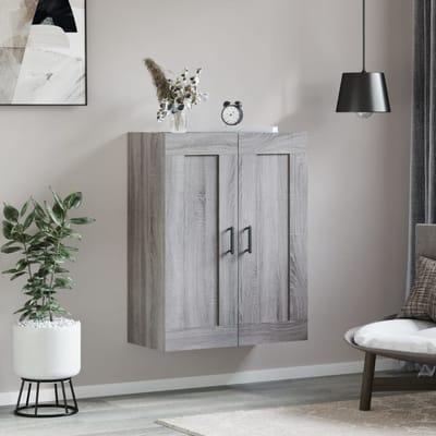 vidaXL - Wandkast - 69,5x34x90 - cm - bewerkt - hout - grijs - sonoma - eikenkleurig