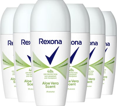 Rexona - Anti-Transpirant Roller - Women Dry Protection - Aloë Vera - 6 x 50 ml - Voordeelverpakking