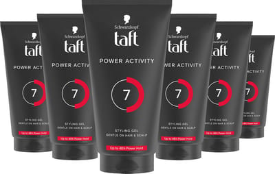 Taft Styling Gel Power Active - Haarstyling - Haargel - Korte Haartypes - Voordeelverpakking - 6x 150 ml