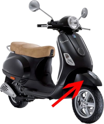 Voorspatbord Vespa Lx 50 Fl - Zwart Vulcano 98 / A Originele Kwaliteit