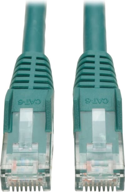 Tripp-Lite N201-035-GN Premium Cat6 Gigabit Snagless Molded UTP Patch Cable, 24 AWG, 550 MHz/1 Gbps (RJ45 M/M), Green, 35 ft. TrippLite