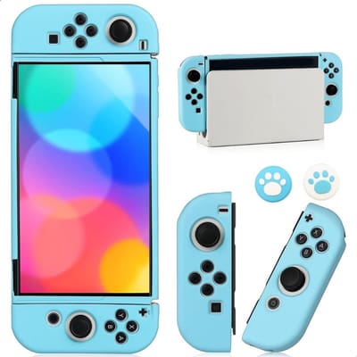 Xainy – Hard Case blauw geschikt voor Nintendo Switch | Switch-games accessoires | beschermhoesje / cover voor de Nintendo Switch consoles | Screen protector & joycons pro controller grip inbegrepen