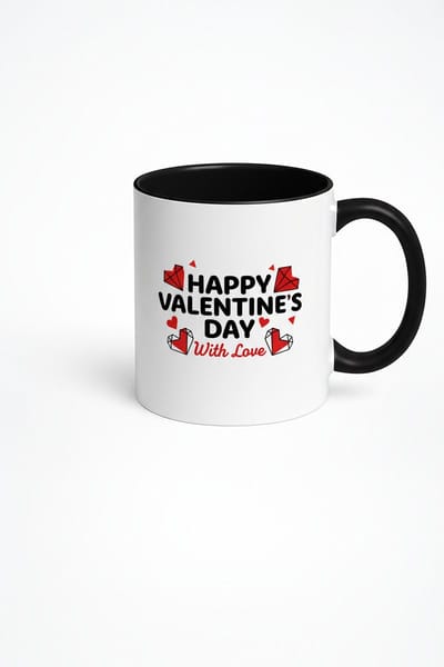 Valentijnsdag Mok | 'Happy Valentine's Day With Love' Design Beker | Romantisch Cadeau voor Hem of Haar
